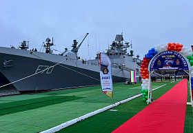ROSOBORONEXPORT hands over Russian-built Project 11356 Tushil frigate to the Indian Navy